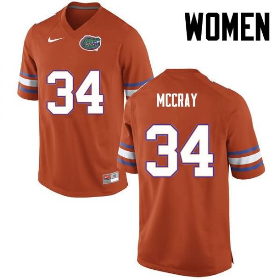 Women's Florida Gators #34 Lerentee McCray NCAA Nike Orange Authentic Stitched College Football Jersey VMJ6862CV